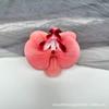 Pinza para el pelo de una sola cabeza con simulación de Phalaenopsis 3D, estilo europeo, con forma de mariposa y flor, accesorios para el pelo, tocado DIY, pinza de pico de pato, pinza lateral