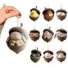 Adornos de Bellota de Animales del Bosque Fantástico Decoraciones de Animales de Piña Decoraciones Acrílicas para Colgar en Casa Decoraciones para Árbol de Navidad