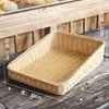 Cesta de Almacenamiento de Frutas Cesta de Pan Bandeja Rectangular de Ratán Japonés Cesta Doméstica de Plástico para Verduras Bandeja para Snacks de Sala de Estar