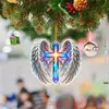Alas Arcoíris Hogar Decoraciones Acrílicas Cruz Nuevo Producto Colgante para Coche Adornos Accesorios Creativos Mochila Superficie Plana