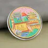 Monedas conmemorativas de ciudades, recuerdos turísticos, monedas coloridas en relieve con paisajes arquitectónicos de Beijing, Shanghái y Nanjing, monedas conmemorativas coleccionables