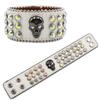Pulsera de Calavera Gótica con Diamantes Joyería Diseño Original Pulsera de Cuero PU