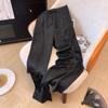 Novo Calça de Jacquard de Cetim de Perna Larga para Outono Inicial Feminina Estilo Nacional Casual Calça de Ácido Acético de Alta Qualidade Reta