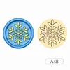 Sellos de Cera Serie Navideña con Diseños de Muñeco de Nieve, Copo de Nieve y Reno, Varios Estilos, Cabezales de Cobre para Diario y Sellado de Sobres
