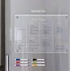 Placa de Mensagens Magnética de Acrílico de 2mm Calendário Planejador Semanal Apagável Adesivo Magnético 3D para Geladeira