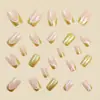 Parches para Manicura Cuadrados Europeos de Longitud Media Manicura de Año Nuevo Moda Primavera y Verano Nuevos Parches para Uñas Serie Amarilla
