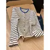 Suéter de Punto a Rayas Retro Color-Block para Mujer Otoño/Invierno 2026 Estilo Coreano Cuello Cuadrado Manga Larga Suéter Chic Ajustado Prendas de Punto