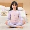 Ropa y Pantalones de Algodón Puro de Otoño para Niños, Pijamas Infantiles, Conjunto de Ropa Interior Térmica para Niños Pequeños y Medianos, Camiseta de Algodón Base para Bebés Niñas