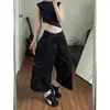 Jeans Cropped com Estampa de Bolinhas e Barra Desfiada Design Retrô Feminino Verão 2026 Novo Calça de Perna Larga Solta Emagrecimento para Pessoas Baixas