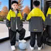 Chaqueta con Capucha de Bloques de Color para Niños, Nuevo Estilo Primavera y Otoño 2026, Chaqueta Casual para Niños Mayores, Top de Otoño, Ropa de Otoño