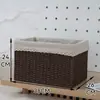 Caixa de Armazenamento Estilo Japonês, Cesta de Armazenamento para Sala de Estar e Quarto, Cesta de Armazenamento de Palha e Rattan Sintéticos, Cesta de Armazenamento para Armário de Casa