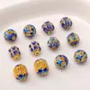 Colgante Serie Filigrana Esmalte Alveolar de Aleación de 10 mm Pulsera de Cuentas Hecha a Mano DIY Llavero Material para Joyería Accesorios