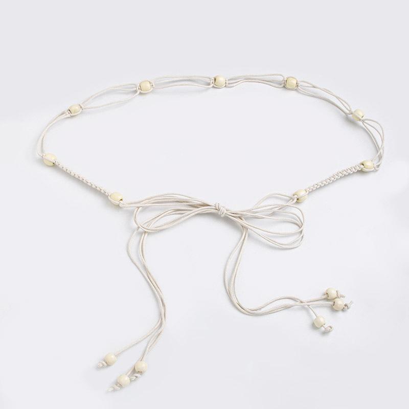 细木珠腰绳全白色