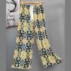 Pantalones de Pijama de Algodón Finos de Verano para Mujer con Estampado de Dibujos Animados, Pantalones de Pierna Ancha para Mujeres Embarazadas, Tallas Grandes, Adecuados para Usar Afuera, Pantalones Largos de Algodón, Exportación