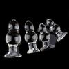 Pene de cristal transparente divertido de palo, dildo, tapón anal para la corte trasera, masturbación femenina, productos sexuales para adultos