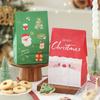 Bolsa de papel plana navideña con copos de nieve, galletas de turrón y hojaldre, bolsa para hornear West Point