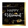 MM155-ZJ Festa de aposentadoria Toalha de papel quadrada Festa de fim de ano Talheres Preto Dourado Decorativo Toalha de papel descartável Guardanapo