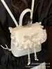 Mochila de Viagem com Laço para Mulheres 2025 Nova Moda Casual Versátil Bolsa Escolar Estudante Universitário Passageiro Mochila de Mão