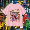 Pizzy's Parlor Dibujos Animados Niños Verano Manga Corta Estilo para Niños Transpirable Suezy Restaurante Suelta Cuello Redondo Camiseta