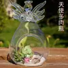 Florero de Vid Colgante, Maceta para Suculentas, Botella para Micro-Paisajismo, Botella Redonda Transparente Colgante, Artículos para Bodas
