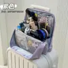 Bolsa cosmética de aspecto elegante, multicapa, vertical, bolsa de almacenamiento de gran capacidad, bolsa portátil para artículos de tocador, estuche para lápices de viaje