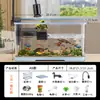 Tanque misto de peixes e tartarugas de aquário largo para mesa aquário de peixes tanque dedicado para sala de estar com mesa de sol aquário plástico integrado de circulação para pessoa preguiçosa