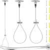 Letrero Colgante de Alambre de Acero Transfronterizo Balcón de Baño Cuerda Colgante de Varilla Telescópica Hebilla de Cierre Accesorios Colgantes Cuerda Colgante Invisible Cuerda Colgante