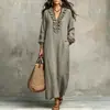 Vestido Feminino Europeu e Americano de Gola V com Babados Outono/Inverno 2026