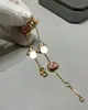 Pulseira de Quatro Flores V-Gold Edição de Luxo Pérola Branca Ouro Rosa Réplica de Luxo Leve Acabamento Fino Moda Feminina Joia Versátil