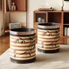 Lixeira de Couro Estilo Medieval Banheiro Vaso Sanitário Grande Grande Capacidade Cesto de Papel Alto Valor Quarto Cozinha Lixeira