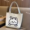 Bolsa de tricô de desenho animado transfronteiriça de alta qualidade, bolsa de ombro da moda, versátil, de grande capacidade, bolsa tote para estudantes, bolsa de compras feminina