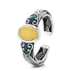 Anillo de nube auspiciosa esmaltado cloisonné vintage para mujer, imitación de cera de abeja, anillo abierto, diseño de nicho, regalo creativo para el Día de la Madre