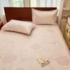 Conjunto de Três Peças de Tapete Refrescante Jacquard de Gatinho Fofo, Qualidade A de Grau Bebê, Lavável à Máquina, Tapete Macio de Verão, Dobrável