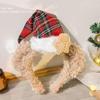 Diadema Navideña Sombrero de Oso Duffy Diadema a Cuadros Rojo Dibujos Animados Venta al por Mayor Accesorios para Disfraz Navideño Paquete de Pelo de Felpa