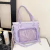 Bolso de Hombro Transparente Lindo con Adorno de Encaje para Niña, Bolso Cruzado Grande de Capacidad para Estudiante, Bolso Ita para Convención de Anime