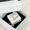 Suministro Directo de Fábrica de Pendientes Florales Brillantes en Forma de Corazón Accesorios Circonita Piedra Suelta Diseño de Nicho Versátil Gradiente Coloridos