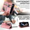 Funda de cuero para Samsung Z Fold 6 Z Flip5, plegable, estilo retro, con cremallera esmerilada, tipo cartera, bandolera