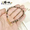 Pulseira Versátil Unisex Europeia e Americana Transfronteiriça Linha Preta Faixa Vermelha Pedra Dourada Disco Fecho Lagosta Corrente de Extensão Atacado
