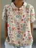 2026 Transfronteiriça Tendência Amazon Europeia e Americana Verão Novo Retrô Casual Estampa Floral Camisa Feminina de Manga Curta