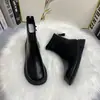 Botas femininas estilo Martin com sola grossa, nova coleção outono/inverno 2026, botinhas estilo britânico, forradas com fleece, corte justo, Chelsea de cano médio