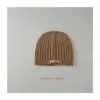 Coreano~2025 Nuevo Estilo Personalizado Sombrero Calado Piel de Melón para Niños y Niñas, Versátil Suéter de Punto Estilo Callejero Infantil