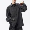 Camisa de manga larga a rayas tie-dye de diseño popular otoño 2025 nueva holgada casual cuello de solapa camisa fresca para hombre