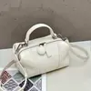 Bolsa de Ombro Feminina em Couro Genuíno 2026 Nova Versão Coreana Ins Bolsa Boston Moda Tendência Versátil Bolsa Transversal