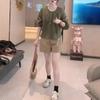 24613 Da Ai Mei Yi Yuan Verano 2026 Nuevo Estilo Coreano Holgado Reductores de Edad Tops Pantalones Anchos de Cintura Alta Ropa para Mujer