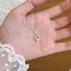 Collar Colgante Cuadrado Geométrico de Diseñador Único para Mujer, Simple y Elegante, Cadena para Clavícula Versátil para Superponer, Cadena de Cuello Estilo Ins