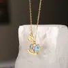 Collar con Moneda de Caballo Colorida de Plata de Ley 925 para Mujer, Nuevo Diseño Estilo Chino, Año del Caballo del Zodiaco, Cadena para Clavícula 0908A