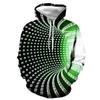Sudadera 3D de Amazon más vendida transfronteriza con estampado de remolino, sudadera con capucha de manga larga