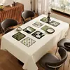 Toalha de Mesa Estilo Pintura a Óleo 2025 Impermeável à Prova de Óleo Resistente ao Calor Lavável Luxuosa Atmosfera Artística Toalha de Mesa de Café
