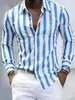 Amazon transfronteiriço AliExpress nova camisa masculina listrada de manga longa, camisa de alta qualidade sem ferro, atacado