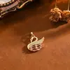 Colgante con temática de animales, estilo INS, elegante y lujoso, con circonita cúbica de colores, con diseño de cisne, hecho de cobre, adecuado para uso casual y se puede usar para proyectos de bricolaje